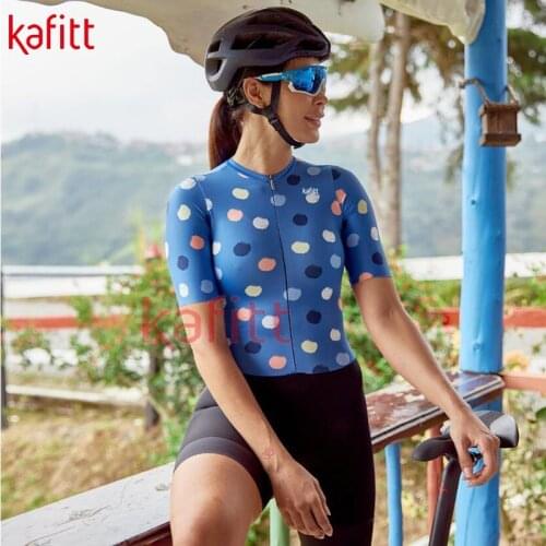 Kafit Summer New Womens Professional Triathlon Outdoor Sportswear Cycling Wear Short Sleeve Cycling Jersey Outdoor Racing Suit