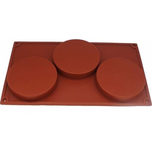 1 PCS 3 hole round silica gel cake mold jelly pudding mouldhandmade soap mould kitchen tools