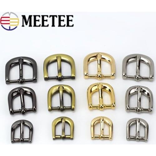 10pcs Meetee Metal Buckles Handbag Strap Belt Buckle 11mm 15mm 20mm Belt Pin Buckle Webbing Snap Hook DIY Leather Crafts F3-25