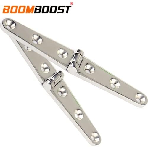 2 PCS/set 6 Inch Six Hole Strap Hinge Hinges Replacement Stainless Steel For Boat Marine Yacht