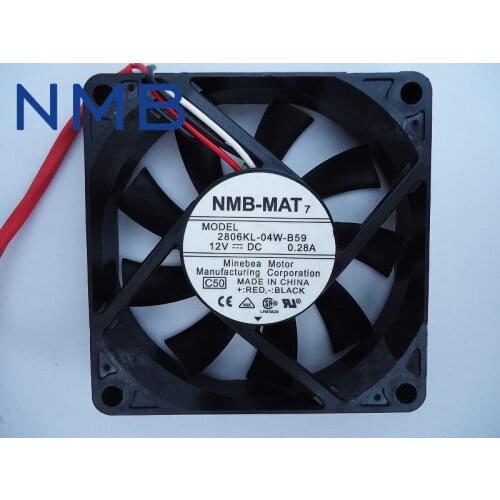 2pcs 2806KL-04W-B59 7015 70mm 12V 0.28A CPU dual ball bearing cooling fan
