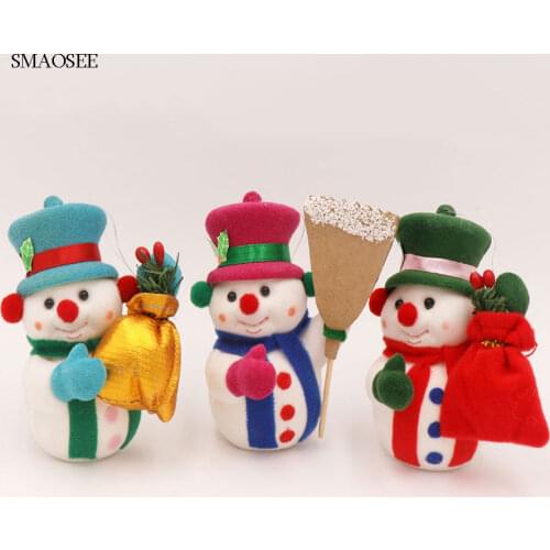 3PCS/Lot Christmas Tree Pendants Snowman Dolls Gifts Party Drop Ornament 2020 Christmas Decorations For Home Garland Supplies
