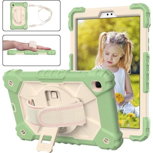 360 Rotation Heavy Duty Kickstand Case for Samsung Galaxy Tab A7 10.4" Lite 8.7" SM-T500 T220 Tablets Fundas Cover Hand Straps