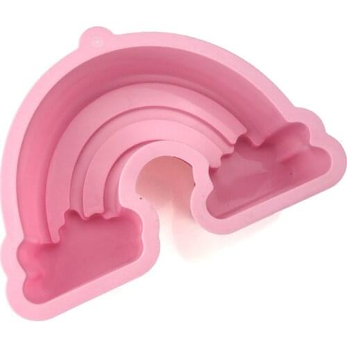 3D Rainbow Silicone Mold Baby Birthday Party Cake Decorating Tools Fondant Chocolate Candy Gumpaste Moulds Baking Molds M008
