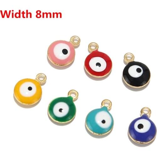 50pcs/lot Top Quality Stainless Steel Turkish Evil Eye Charms Handmade Bracelet Necklace Earrings DIY Jewelry Making Accessories