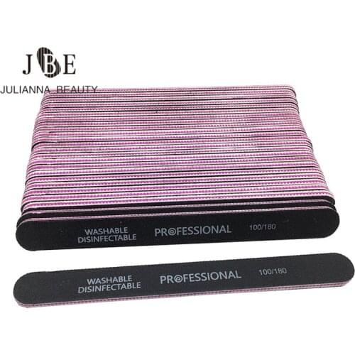 50Pcs New 100/180 Nail Art Buffer File Black Nail Files Set Block Sanding Pedicure Manicure Nail Care Makeup Tools