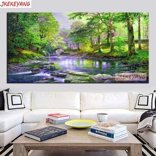 Large 5D Diy diamond painting River spring landscape Diamond Mosaic Rhinestone Embroidery cross stitch Y3628