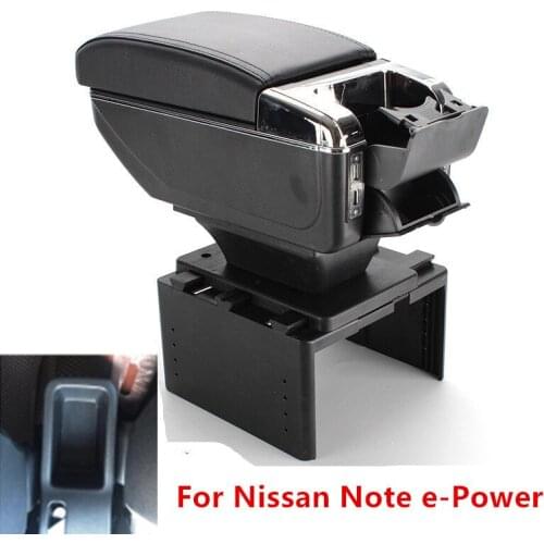 For Nissan Note e-Power armrest box central Store content box accessories With USB interface