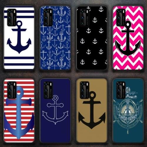 PENGHUWAN Nautical Tattoo blue Anchor Art Pattern Cell Phone Case for huawei P40 pro lite P9 P10 P20 P30 psmart 2019 2017 2018