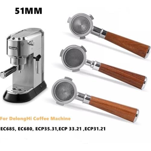 51MM Bottomless Holder Coffee Portafilter for EC680 685 eco310 ECP35.31 ECP33.21 BCO420 Espresso coffee tool بورتافلتر ديلونجي