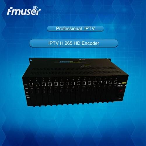 FMUSER FBE216-H.265 16 canales H.264 H.265 Codificador de video HDMI Codificador IPTV RTMP HTTP RTSP UDP a transmisión en vivo