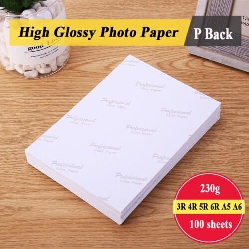 Photo Paper 3R 4R 5R 6R A5 A6 100 sheets 230g For Inkjet Printer High Glossy Photographic Coated Printing Paper