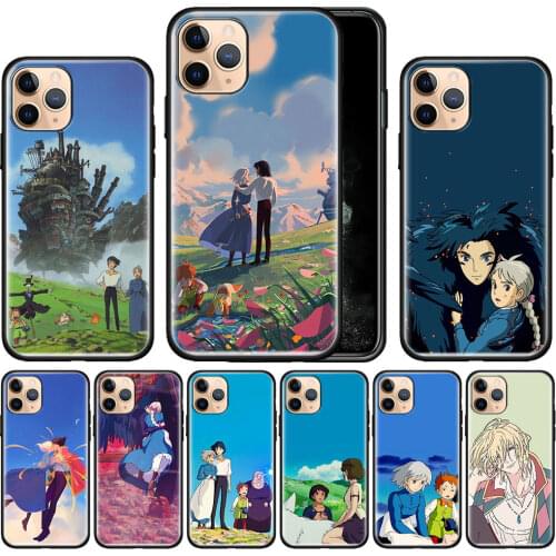Howls Howls Moving Castle Case for Apple iphone 11 Pro Max XS X XR 7 8 6 6S Plus 5 5S SE Black Silicone Phone Cover Caso