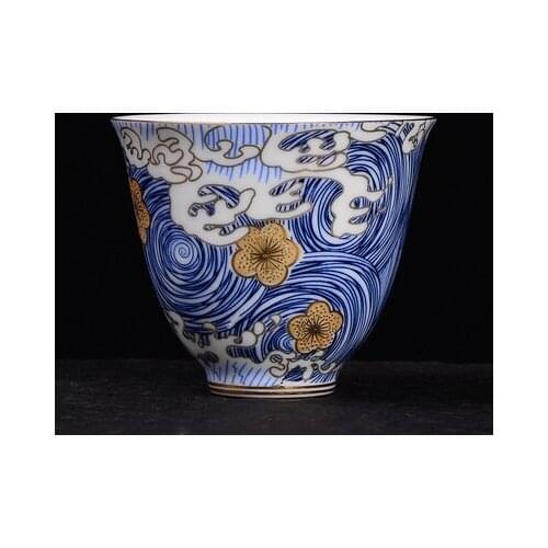 Jingdezhen Ceramic Color Enamel Teacup Personal Single Tea Bowl Household Kungfu Black Tea Jin Jun Mei Teaware Free Shipping