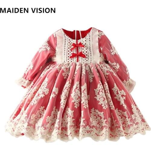 Lace Girl Dress Ball Gown Lolita Spanish court dress for infant Wedding Dresses tutu princess1st birthday party Baby Girl Dress