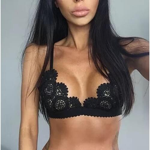 Lace Triangle Bralette Unlined Bra Top Wireless Brassiere Bralet Sexy Intimates Ultimate Crop Top Underwear Women
