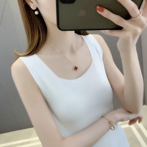 Room 199994, under the 3 row 6 】 make round collar pure color set of head of cultivate morality ice silk tank top 16