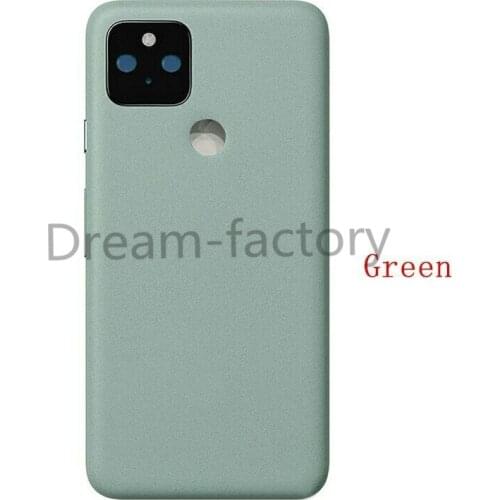 Original Back Glass Battery Cover Rear Door Housing Case Cover with Camera Lens Replacement for Google Pixel 5