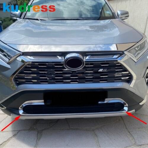 Front Bottom Grill Grille Cover Trim Strips For Toyota RAV4 RAV 4 2019 2020 2021 Stainless Steel Car Styling Accessories