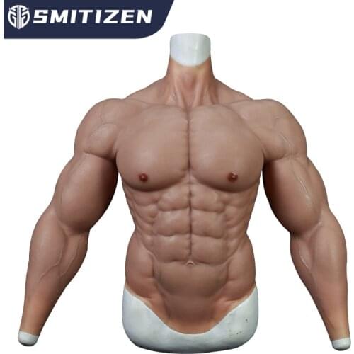Smitizen Realistic Cosplay Muscle Suit Silicone Chest Masculinity Woman Simulation Abdominal Person Enhance Artificial Belly Be