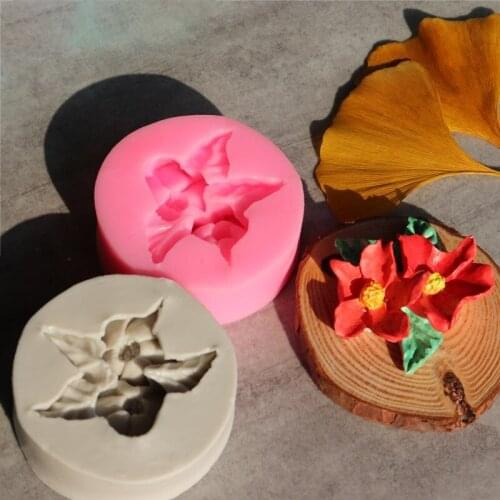 Double Lotus Flower Silicone Mold Rose Flower Fondant Mold Cake Decoration Tool Baking Plaster Aromatherapy Silicone Mold