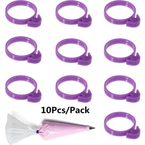 10PCS Silicone Retaining Ring Holder Pastry Bags Cable Tie Sealing Ring Fix 10 Decorative Flower Bag Retaining Ring Cake Tools