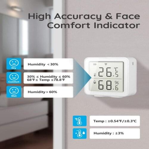 Tuya WIFI Temperature And Humidity Sensor Indoor Hygrometer Thermometer With LCD Display Intelligent Linkage For Smart Home