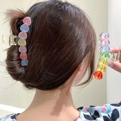 Love Heart Candy Color Minimalist Hair Clip Hair Claws Lovely Barrettes Hairpin Hair Accessories Women Ponytail Holder