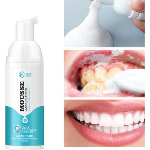 Fresh Shining Tooth-Cleaning Mousse Toothpaste Teeth Whitening Oral Hygiene Removes Plaque Stains Bad Breath Dental Tool 60ml
