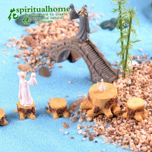 1Pc 2 sizes Mini Tree Stump Craft Figurine Cute Miniature Garden DIY Ornaments Fairy Garden Home Decoration Accessories