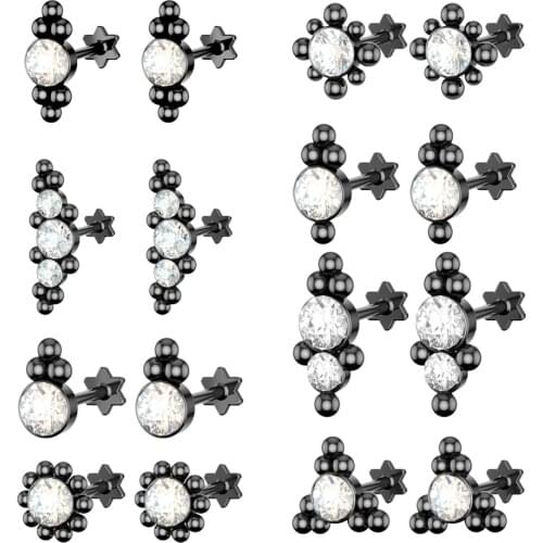 1PC Steel Ear Tragus Cartilage Piercing Helix Piercing 16G Geometric Ear Studs Orelha Earrings Flower Piercing Sexy Jewelry