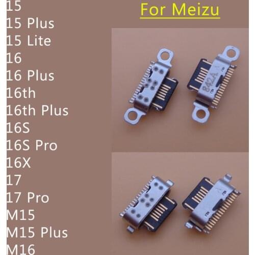 1pcs Type-C USB Charging Port Dock Jack Socket Connector Repair Parts For Meizu 15 16 16th 16s 16x 17 M15 M16 Plus Pro 16 S TH X