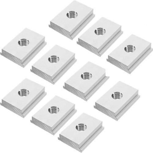 10Pcs M8 Slider Sliding Nut Aluminum Alloy T-Slot Nut Woodworking Tool Clamp Screw Locking Fastener