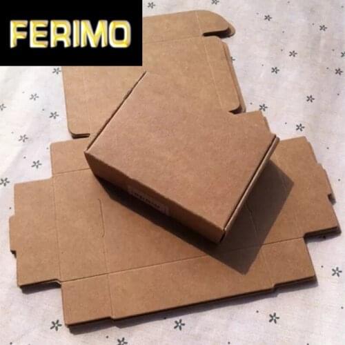 80Pcs folded small packing paper cardboard gift wrapping paper box jewelry christmas paper box kraft mini sizes