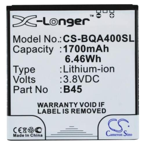 Cameron Sino 1700mAh battery for BQ Aquaris 4 B45 BT-1500-252 for MALATA i10 B45 BT-1500-252 Mobile, SmartPhone Battery