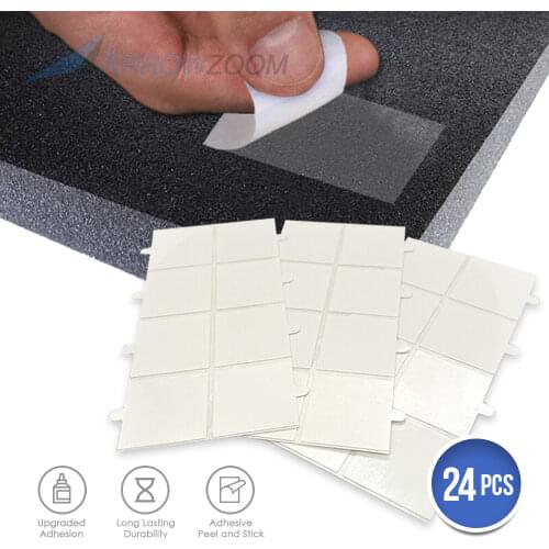 Arrowzoom 24 pcs Pack Acoustic Foam Panel Easy Mounting Sticky Tabs Double-Sided Tapes Adhesive Tape KK1207