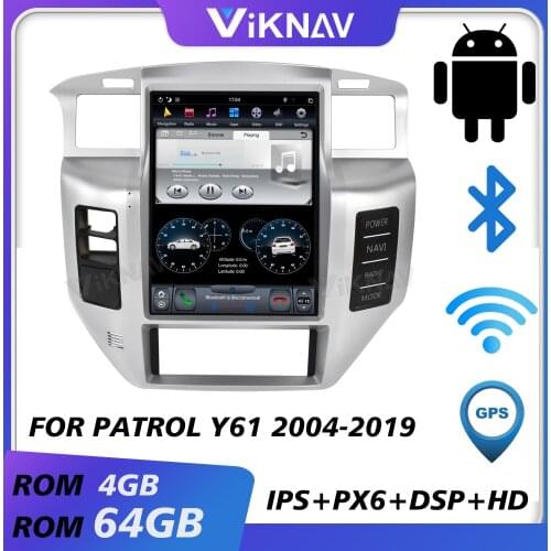 For nissan patrol y61 2004-2015 2016 2017 2018 2019 2020 android car radio stereo receiver multimedia player head unit silver
