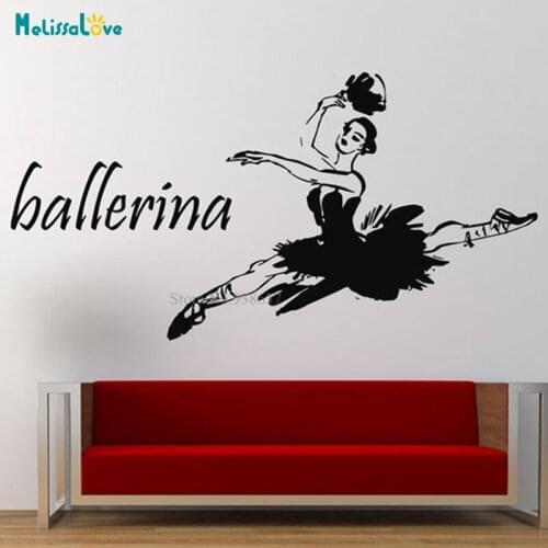 Ballerina Word Dance To Tune Ballet Wall Decals Home Décor Girls Baby Room Cute Poster Removable Beautiful Unique Gift BB314