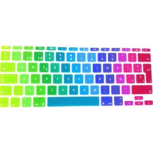 Dazzle colour EU Spanish Soft Silicone Keyboard Protective Film for Apple MacBook air 11 11.6 Popular Fashion MEAFO