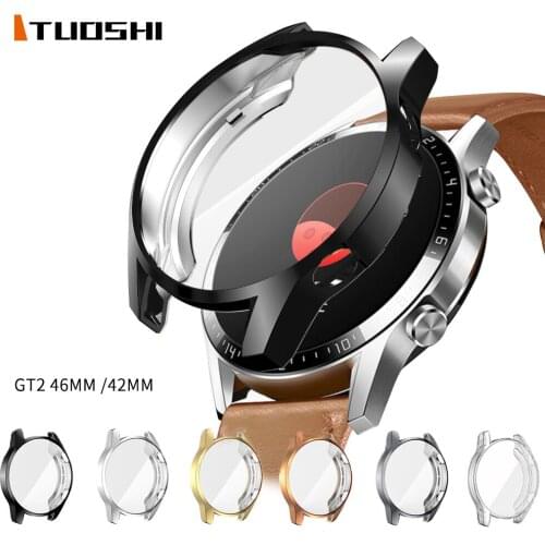 TPU Case for Huawei Watch GT 2 46mm Strap Band Watch GT2 42mm Soft Plated All-Around Screen Protector Cover Bumper Cases