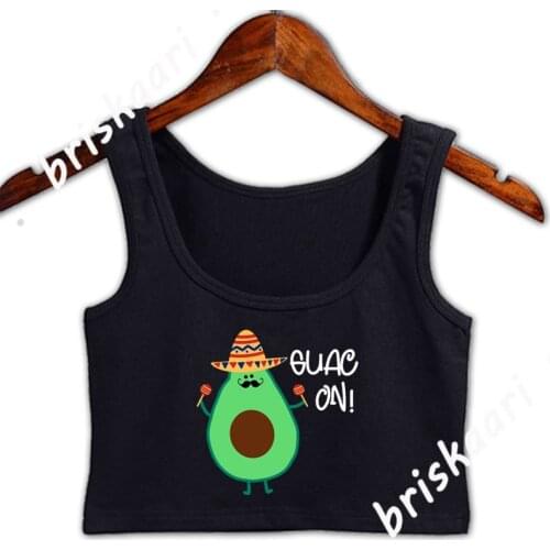Cinco De Mayo Avocado Guac On Sombrero Crop Top Tops Interesting S-3xl Designing Sexy New Style Leisure Spring Female Vest