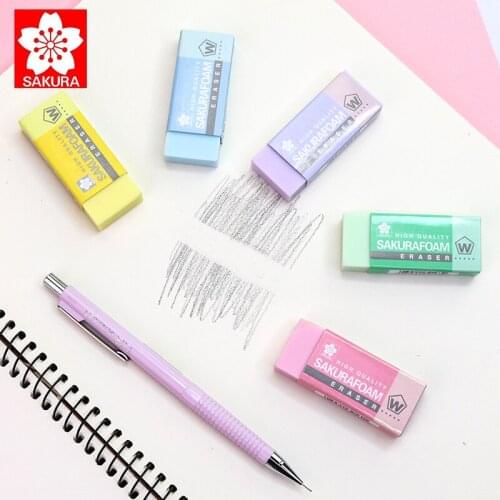 SAKURA XRFW100 Macaron Color FOAM Eraser Wipe Clean Fine Art Sketch Writing Highlight Rubber High Quality Erasers for Students