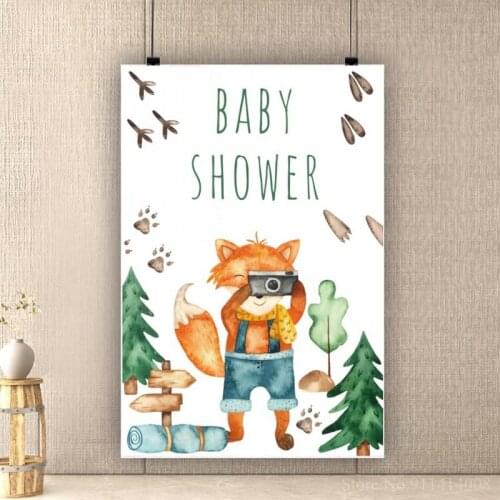 Forest Squirrel Photo Camera Baby Shower Background Photography Newborn 1st Birthday Celebration Backdrop Interior Decor