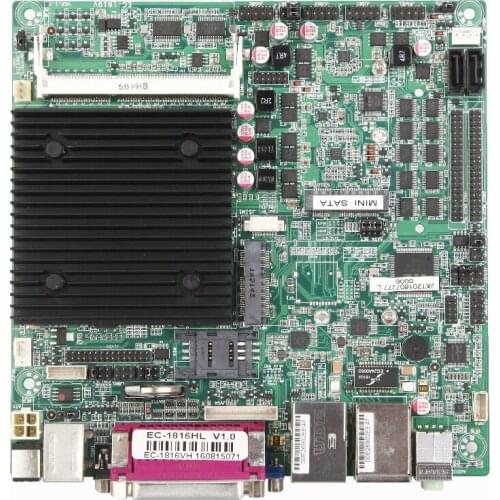 ECSUU intel J1800 fanless ram ddr3 RS232/RS485/USB/RJ45 single board computer x86 mini itx motherboard