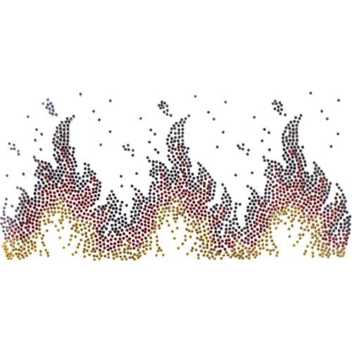 2pcs/lot Flame patches appliques hot fix rhinestone transfer motifs iron on transfers motif hot fix patches for shirt bag