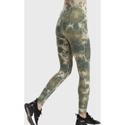 2021 New Seamless Tie Dye Tights Womens Tracksuit High Waist Hip Fitness Pants Breathable Soft Running Leggings