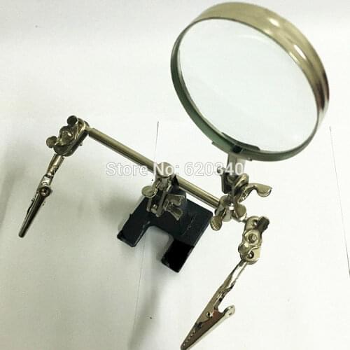 Third Hand Soldering Iron Stand Helping Clamp Vise Clip Tool Magnifying Glass Maintenance for personnel use