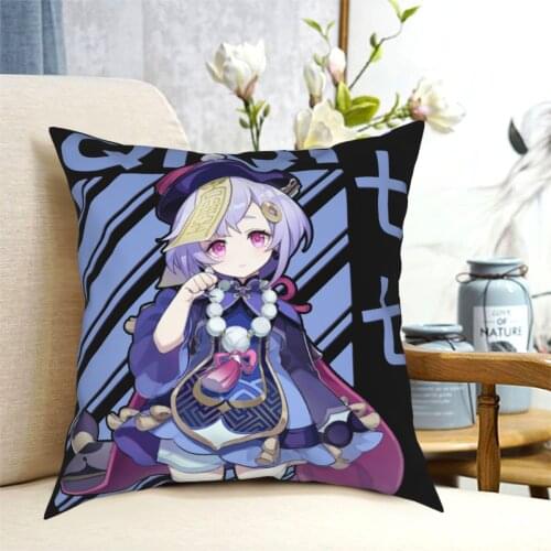 Qiqi Genshin Impact Pillowcase Printing Polyester Cushion Cover Decoration Anime Girl Throw Pillow Case Cover Home 40*40cm