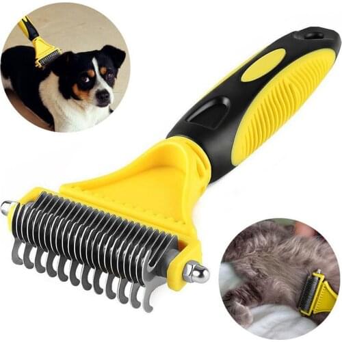Dog Comb Double-Sided Dog Brush Stainless Dog Grooming Tool Professional Large Dogs Hair Removeropen Knot Knife Dogs Accessoires