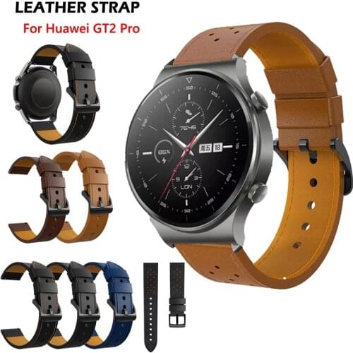 20 22mm Leather Band Galaxy Watch 46 42 Sport Straps For Samsung Gear S3 Frontier/Classic Active2 Huawei GT GT2 Pro 42 46 Correa